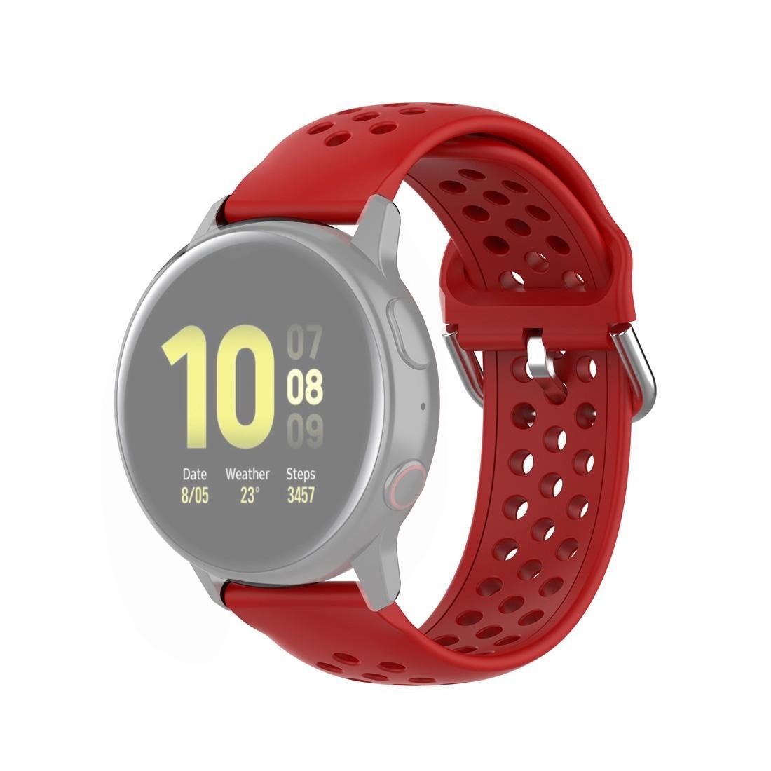 For Galaxy Watch Active2 / Active 20mm Clasp Solid Color Sport Wrist Strap Watchband (Red)