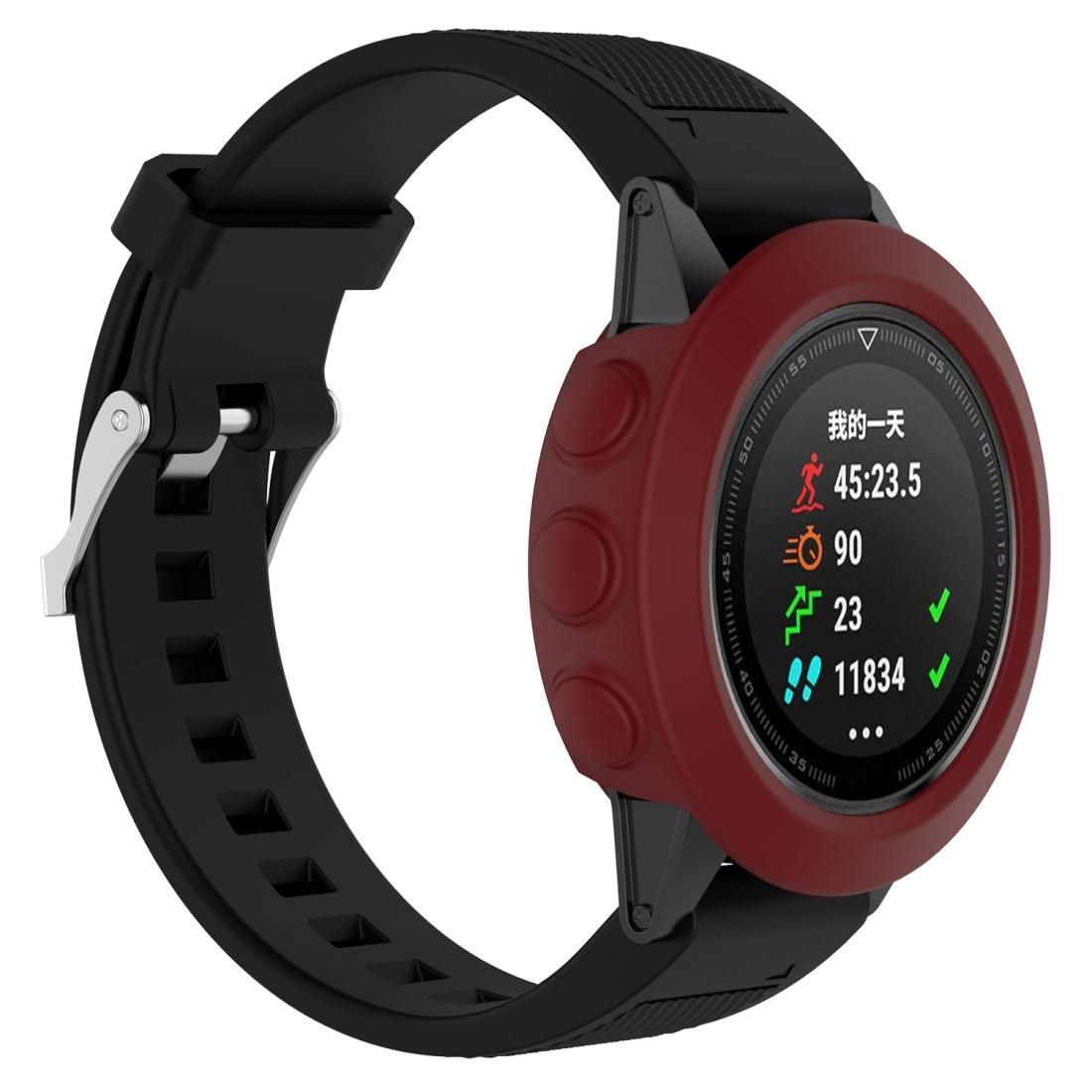 Smart Watch Silicone Protective Case, Host not Included for Garmin Fenix 5 (Dark Red)