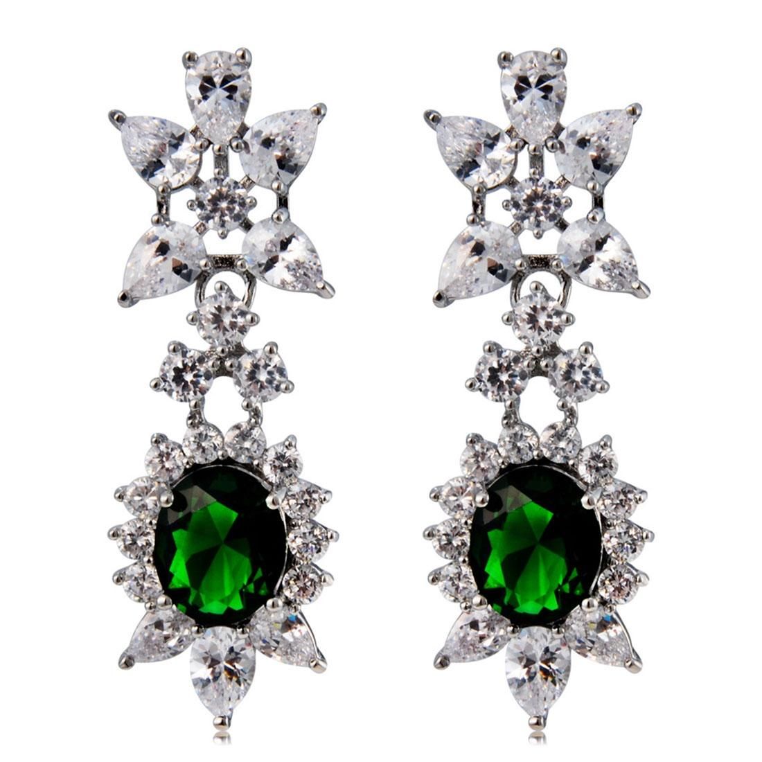 2 PCS Sparkling Crystal Rhinestone Drop Earrings for Female