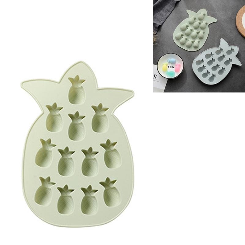 6 PCS Creative Fruit Silicone Pineapple Ice Tray DIY Baking Chocolate Jelly Mold Handmade Soap Mold (Green)