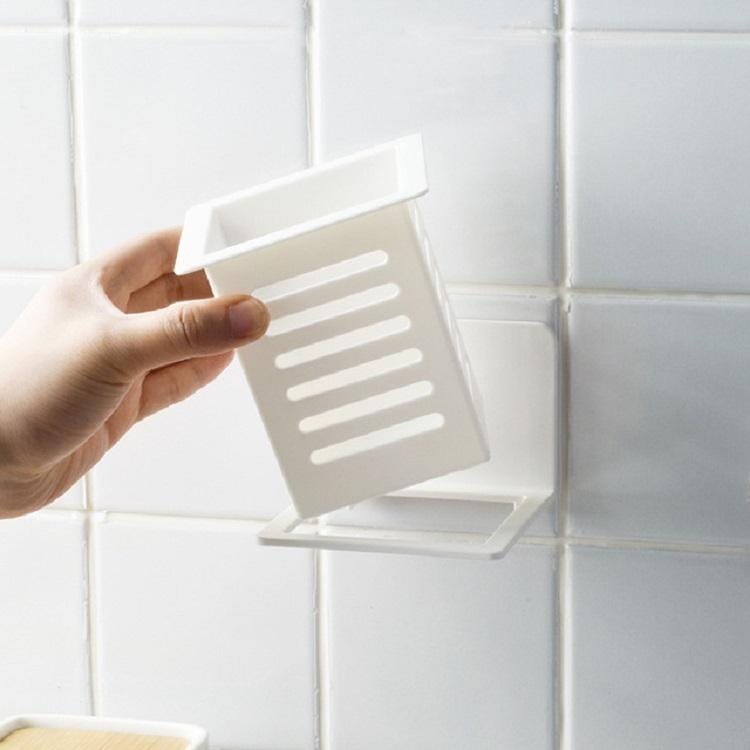 3 PCS Kitchen Wall Drain Chopsticks Cage Tableware Storage Box (White)