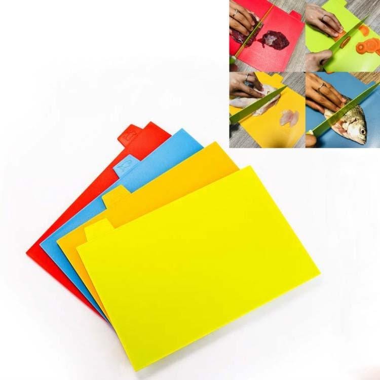 4 in 1 Classified Cutting Board Multifunctional Household Plastic Fruit Cutting Board Set, Style:Square