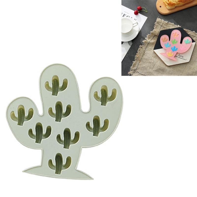6 PCS Cactus Shape Silicone Ice Tray Mold Handmade DIY Cake Chocolate Baking Mold (Green)