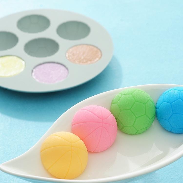6 PCS Ball Shape Chocolate Cake Decoration Silicone Mold Ice Tray Mold (Blue)