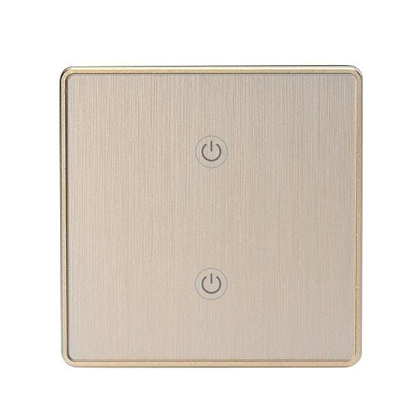 2 Buttons Wifi Intelligent Touch Switch Smart Wall Switch, EU Plug (Gold)