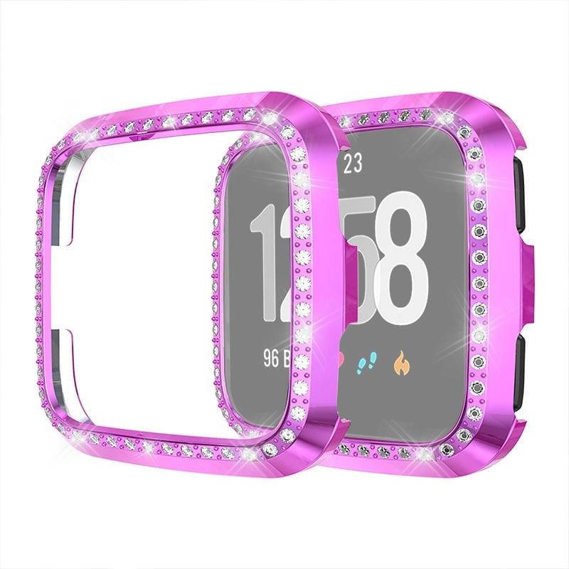 For Fitbit Versa / Versa Lite Universal Smart Watch PC Diamond Protective Case (Purple)