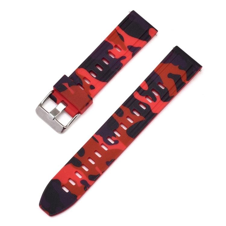 For Galaxy Watch 22mm Camouflage Silicone Watch Band (Red)