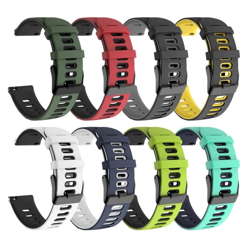 22mm For Huawei Watch GT2e 46mm Silicone Wrist Strap (Green+Black)