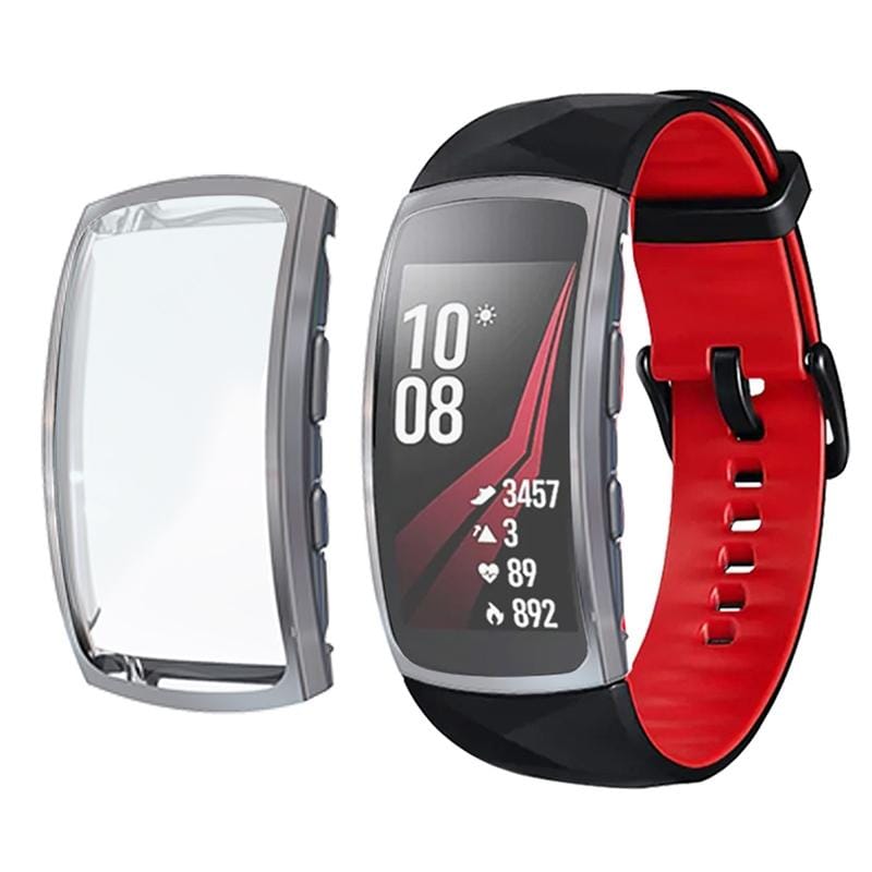 For Samsung Gear Fit 2 Pro Full Coverage Plating TPU Watch Case (Grey)