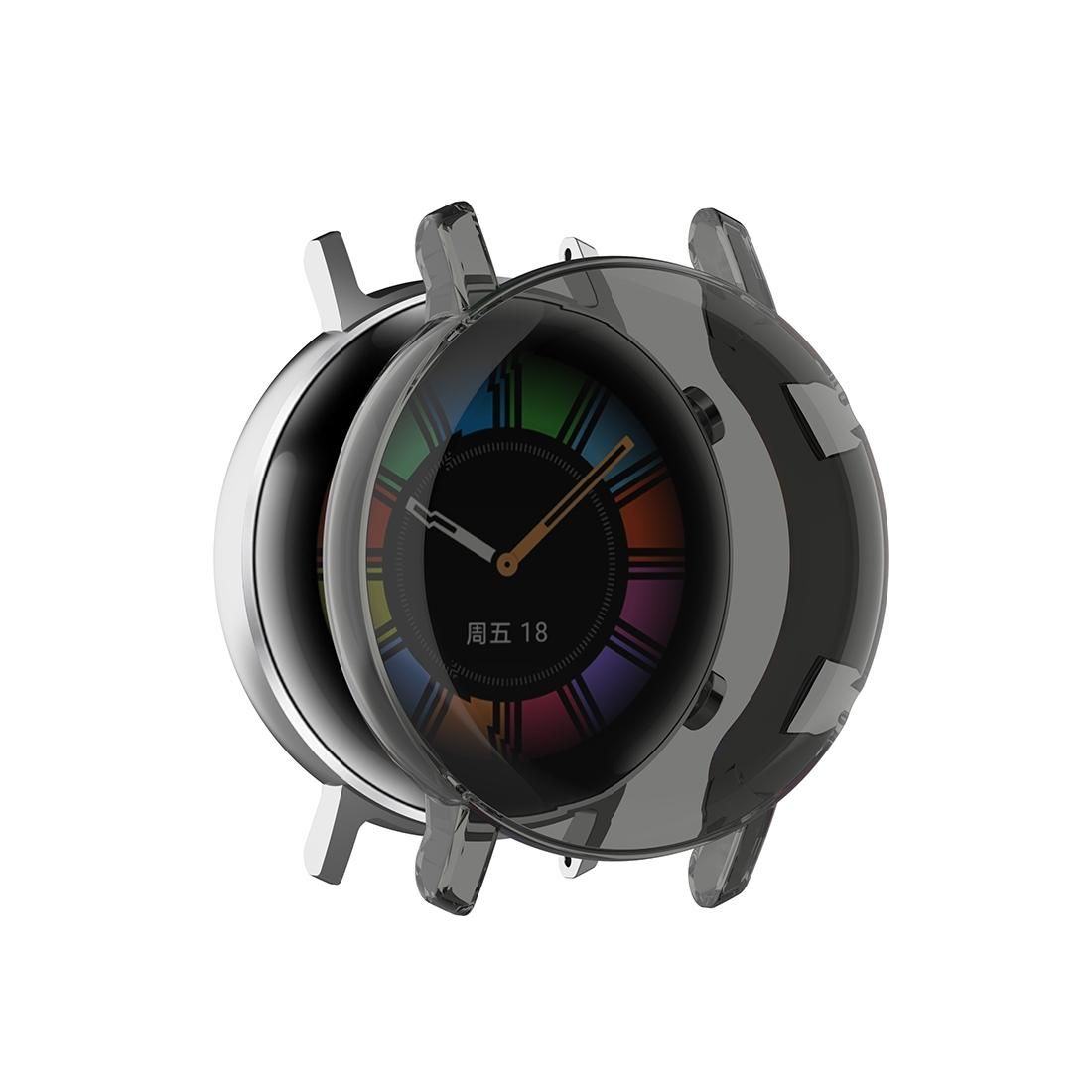 For Huawei Watch GT2 42mm Full Coverage Watch Protective Case with Screen (Transparent Black)