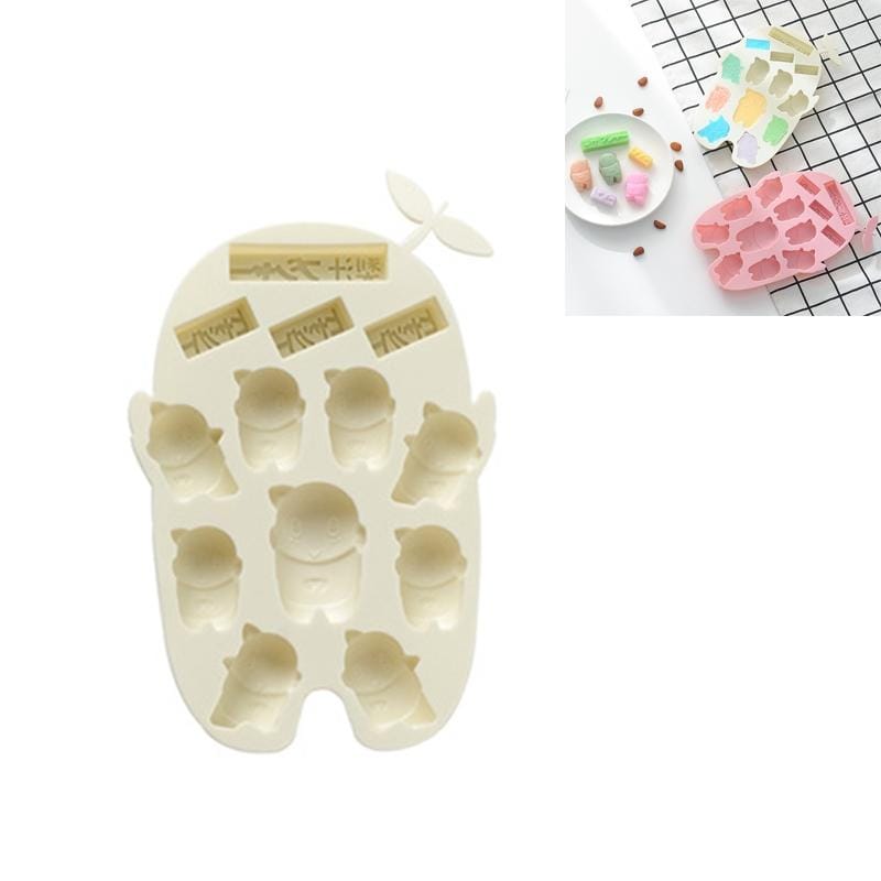 4 PCS Cartoon Leaf Silicone Cake Chocolate Mold Pudding Ice Tray Baking Utensils (Beige)