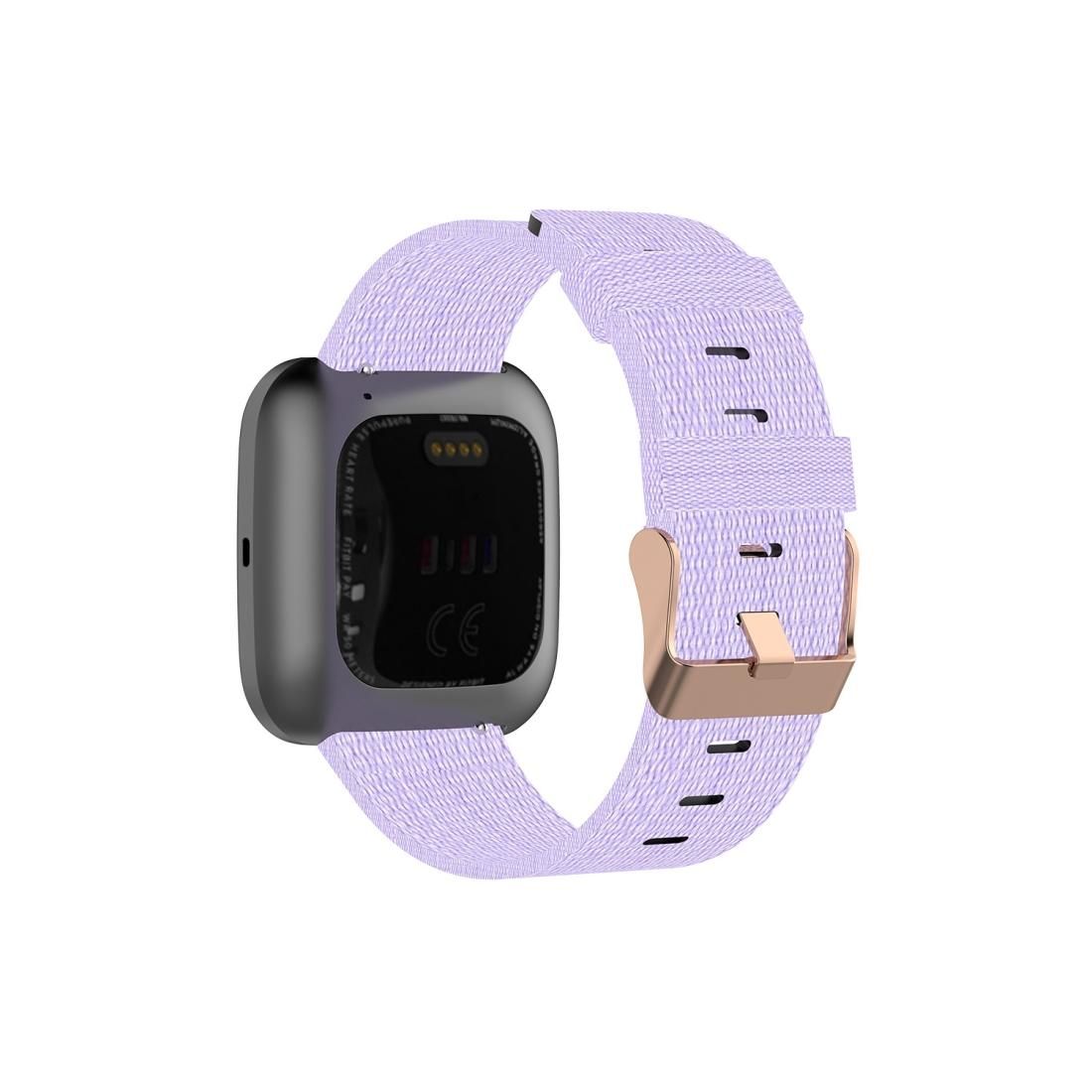 For FITBIT Versa Canvas Watch Strap (Light Purple)