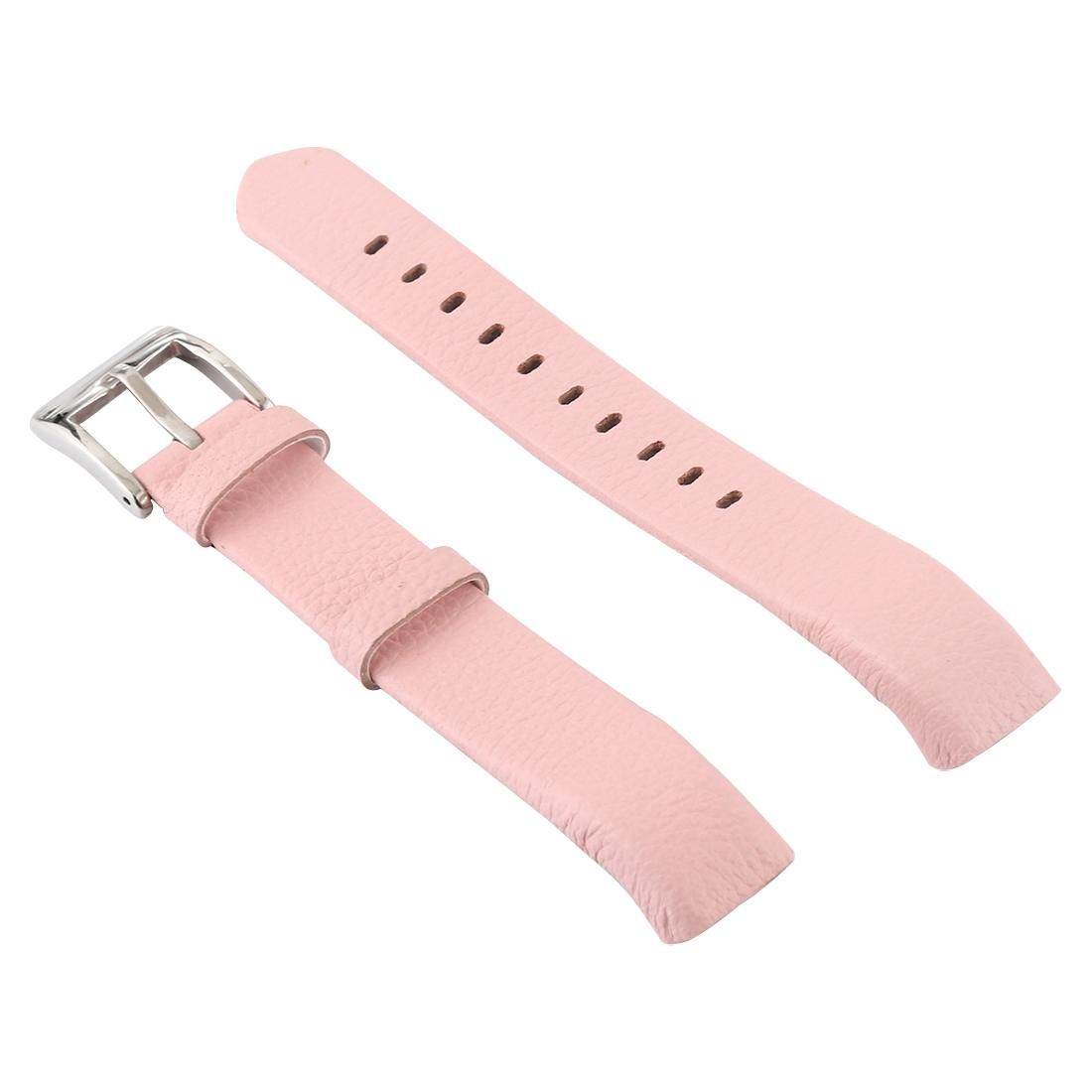 Smart Watch Shiny Leather Watchband for Fitbit Alta (Pink)