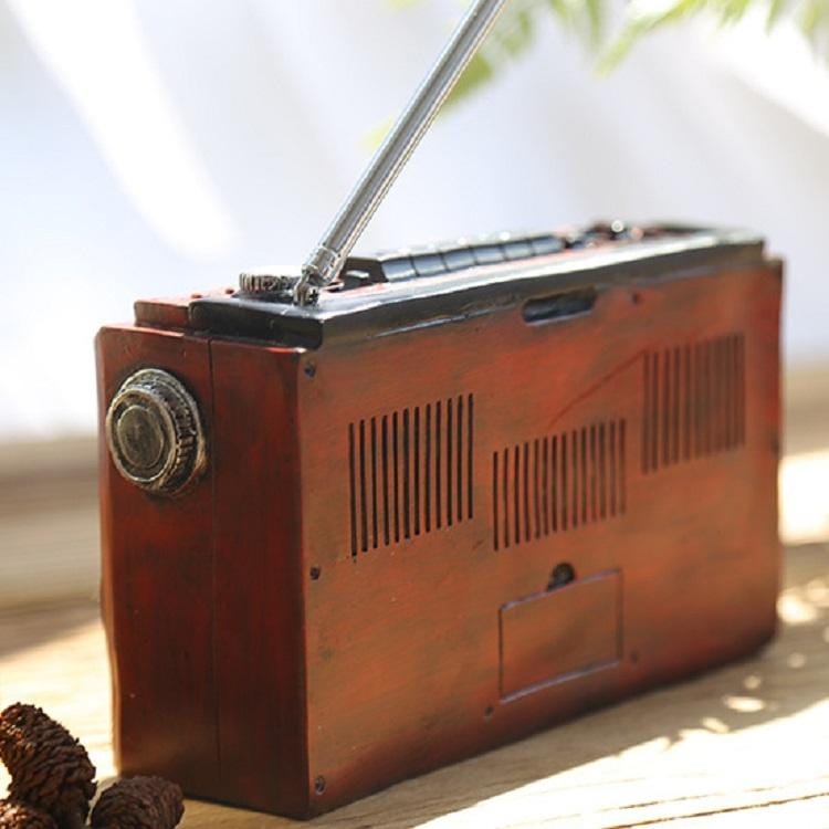 Vintage Radio TV Set Home Decoration Retro Craft Decoration, Style:Radio Brown