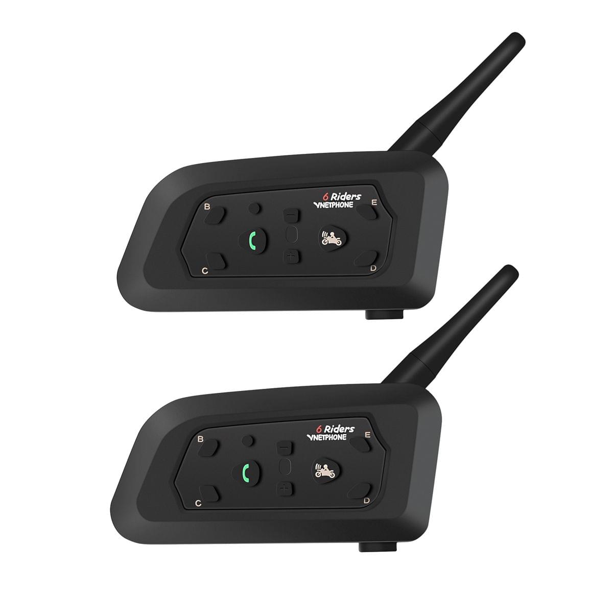 2 Sets V6-1200 Motorcycle Bluetooth Headset / Intercom 1200M - EU Plug