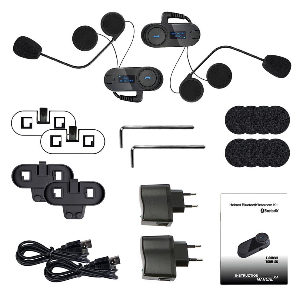 Freedconn 2 Sets TCOM-SC Motorcycle Helmet Bluetooth - EU Plug