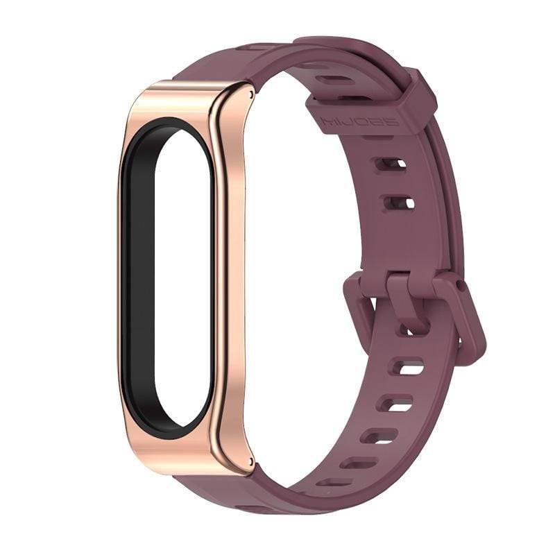 For Xiaomi Mi Band 5 / 4 / 3 Universal Breathable Silicone Replacement Strap Watchband (Wine Red)