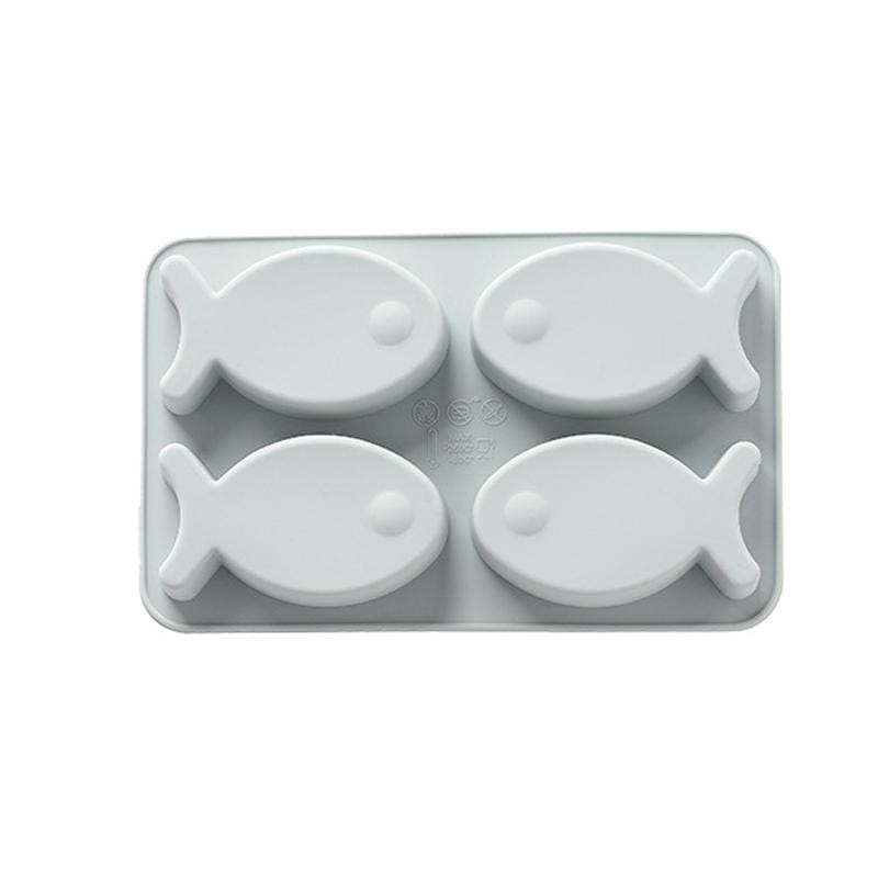 6 PCS Silicone Ice Cube Rice Cake Baking Mold Cute Fish Handmade Soap Chocolate Cake Mold (Pink)