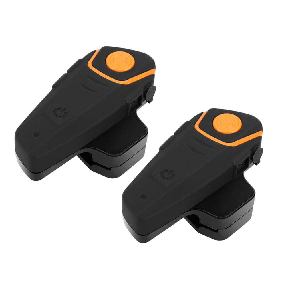 2PCS Motorcycle Helmet Bluetooth Intercoms Wireless - EU Plug