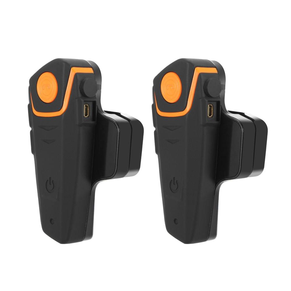 2PCS Motorcycle Helmet Bluetooth Intercoms Wireless - EU Plug