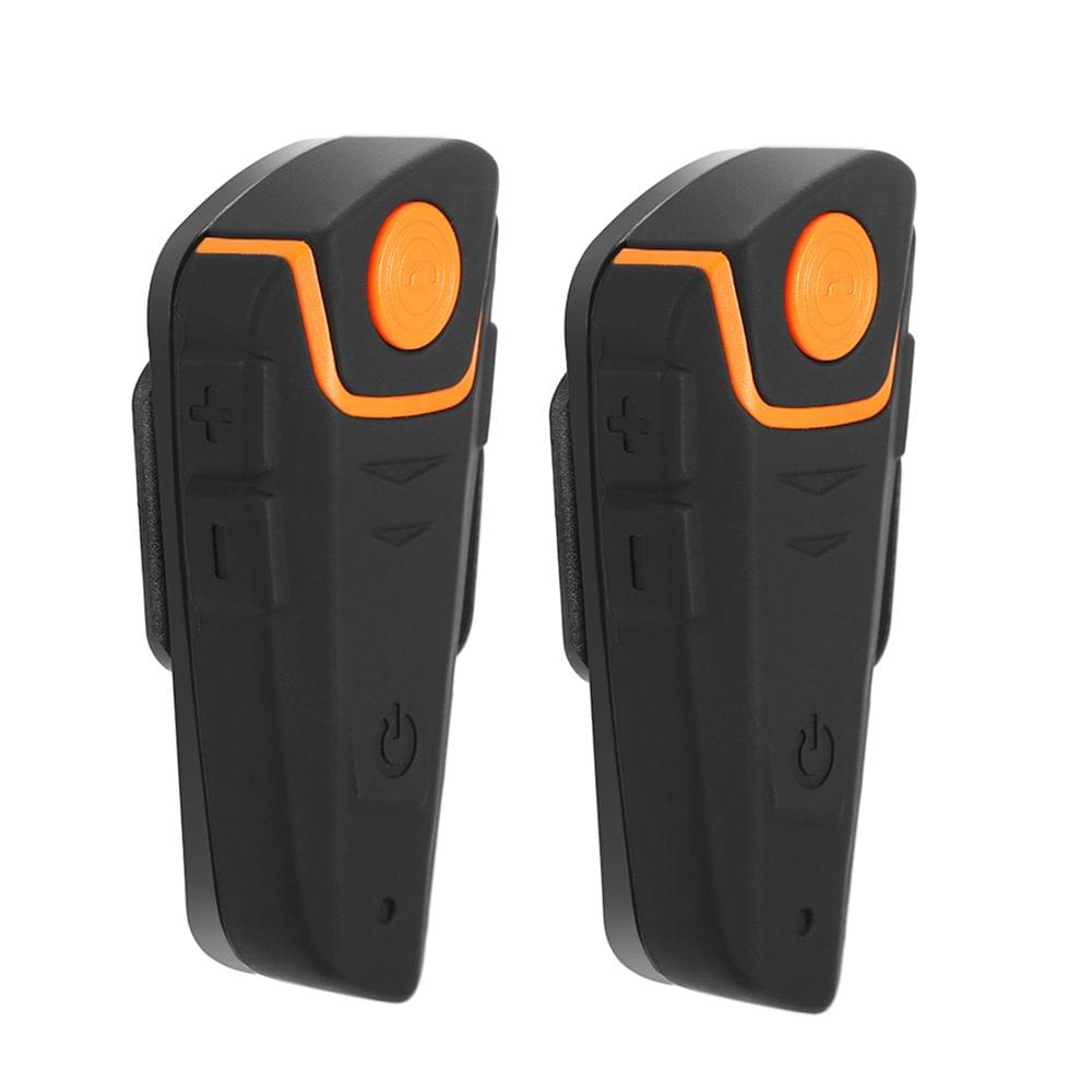 2PCS Motorcycle Helmet Bluetooth Intercoms Wireless - EU Plug