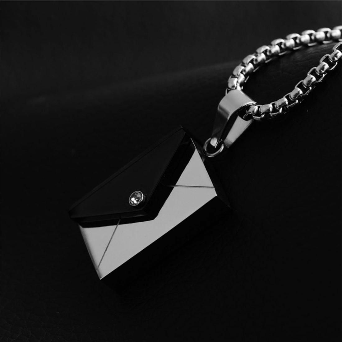 Fashion Jewelry Personality Envelope Pendant Exquisite Titanium Steel Love Letter Couple Necklace