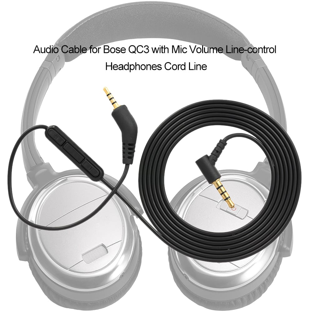 3.5mm to 2.5mm Audio Cable for BOSE QC3 with Mic Volume