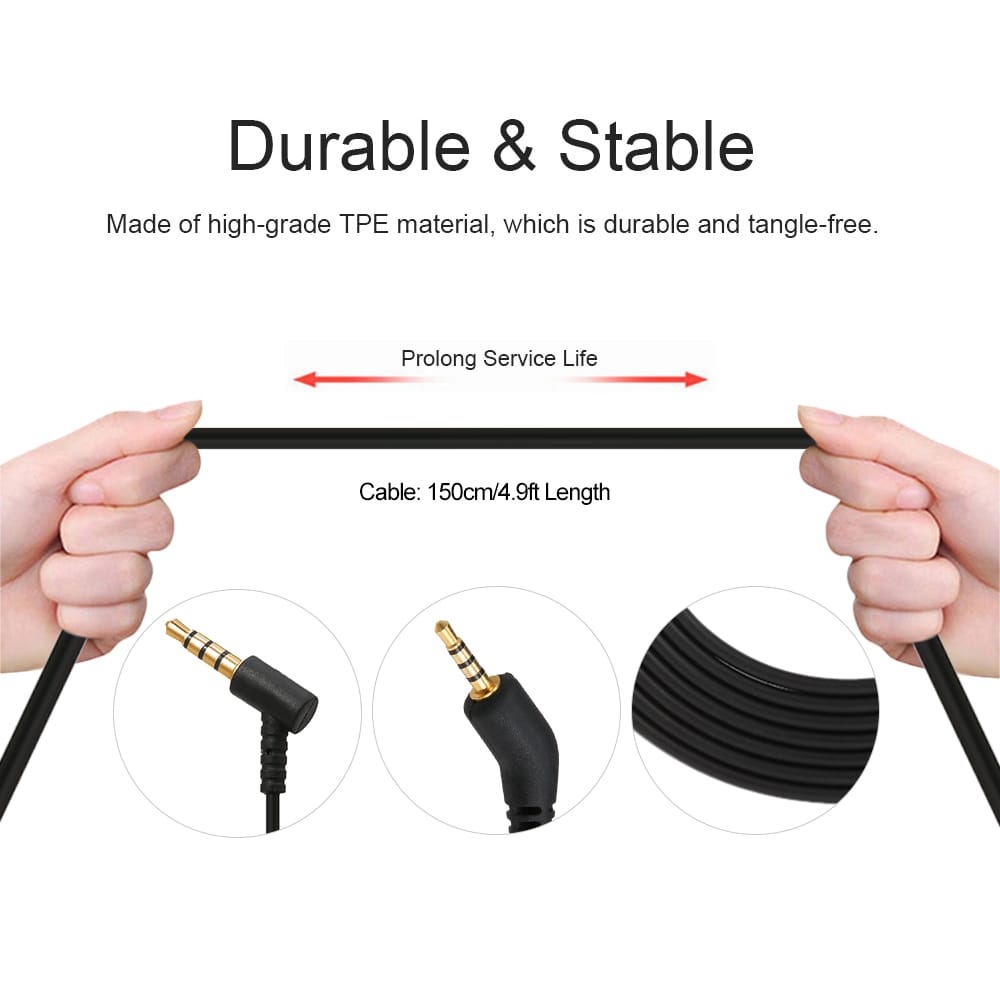 3.5mm to 2.5mm Audio Cable for BOSE QC3 with Mic Volume