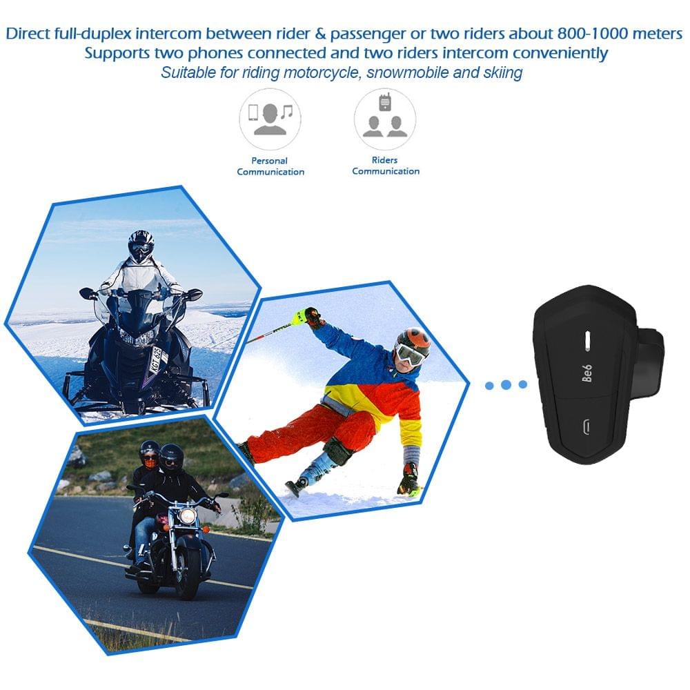 Bluetooth Motorcycle Helmet Intercom FM Radio Waterproof Ski