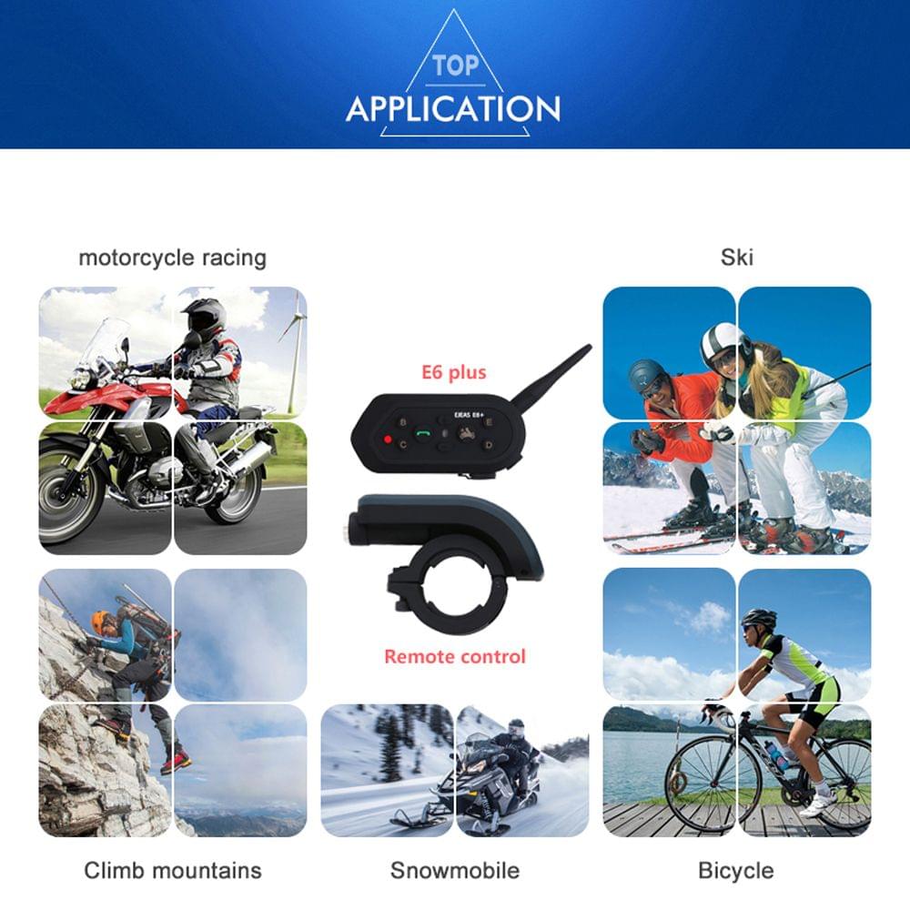 Uniqkart E6 Plus Bluetooth Motorcycle Intercom 1200m IP65