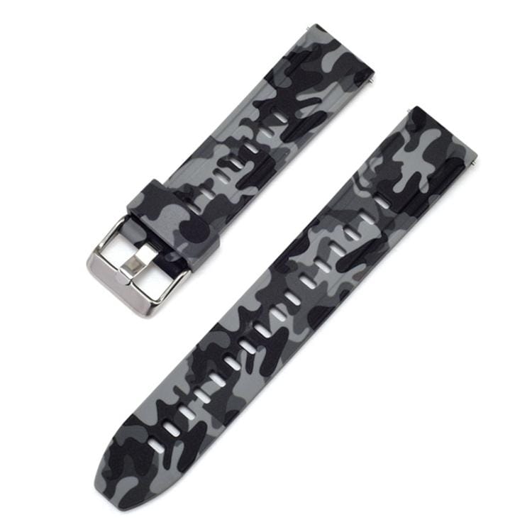 For Galaxy Watch 22mm Camouflage Silicone Watch Band (Grey)