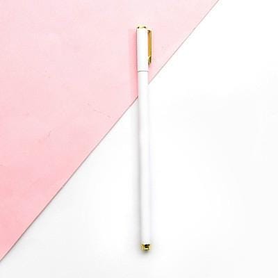 Small Fresh Candy Color Simple Thin Rod Metal Gel Pen (Metal gel pen-2050 white rod)