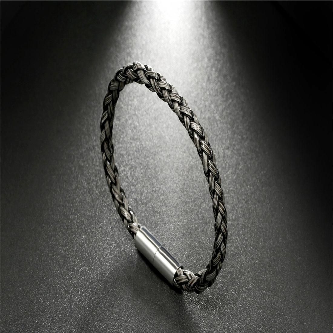 Original Fashion Personality Men Jewelry Braided Leather Bracelet Classic Magnetic Buckle Bracelet