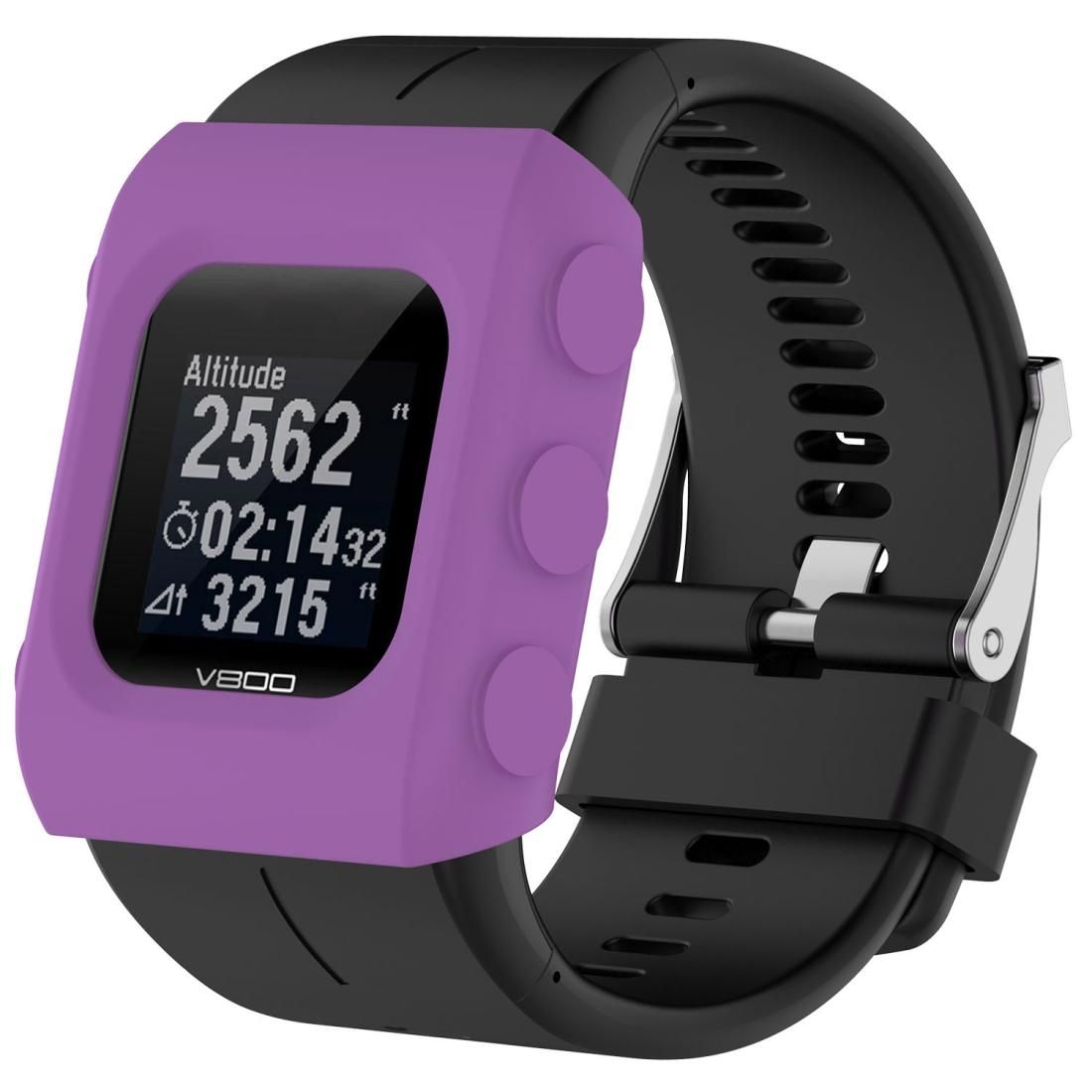 Solid Color Silicone Watch Protective Case for POLAR V800 (Purple)