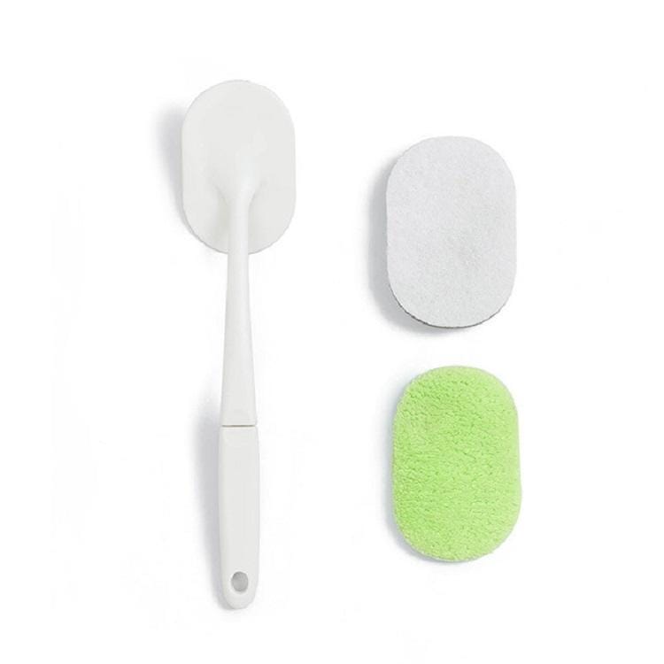 2 Sets Kitchen Dishwashing Tool Brush Pot Long Handle Scouring Pad Sponge Strong Cleaning Brush Set