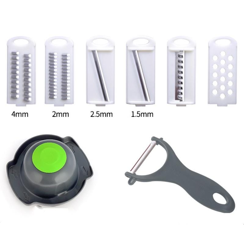 Strengthened And Thickened Multi-function Grater Vegetable Cutter with 6 Blade Kitchen Tool