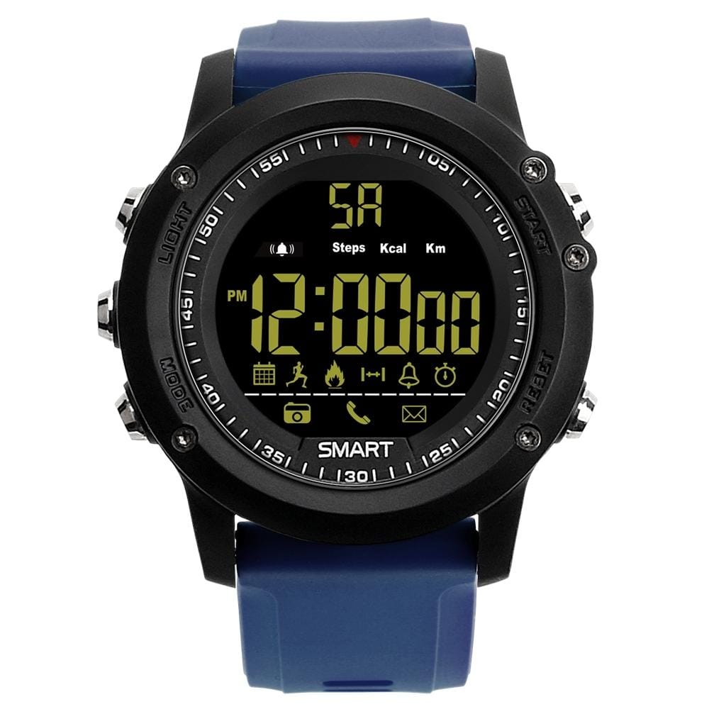 EX17 Bluetooth 4.0 Smart Watch, 50m Professional Waterproof, Support Pedometer / Information Reminder / Data Analysis / Remote Camera (Blue)