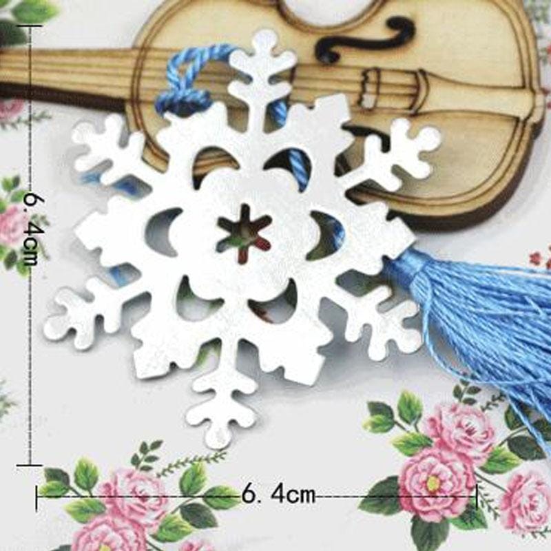 2 Pcs Wedding Small Gifts Practical Metal PVC Transparent Tassel Snowflake Bookmarks