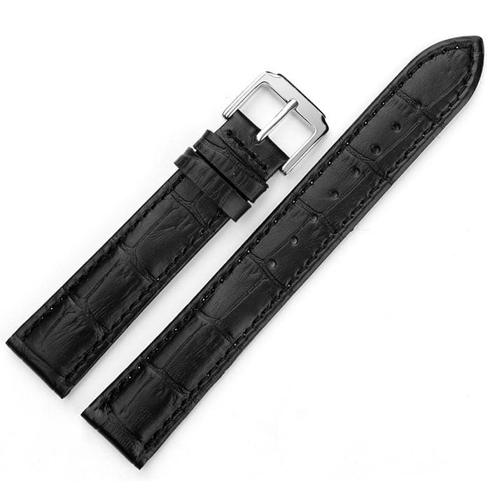 Crocodile Pattern Square Buckle Leather Wrist Watch Band for Samsung Gear S3 22mm (Black)