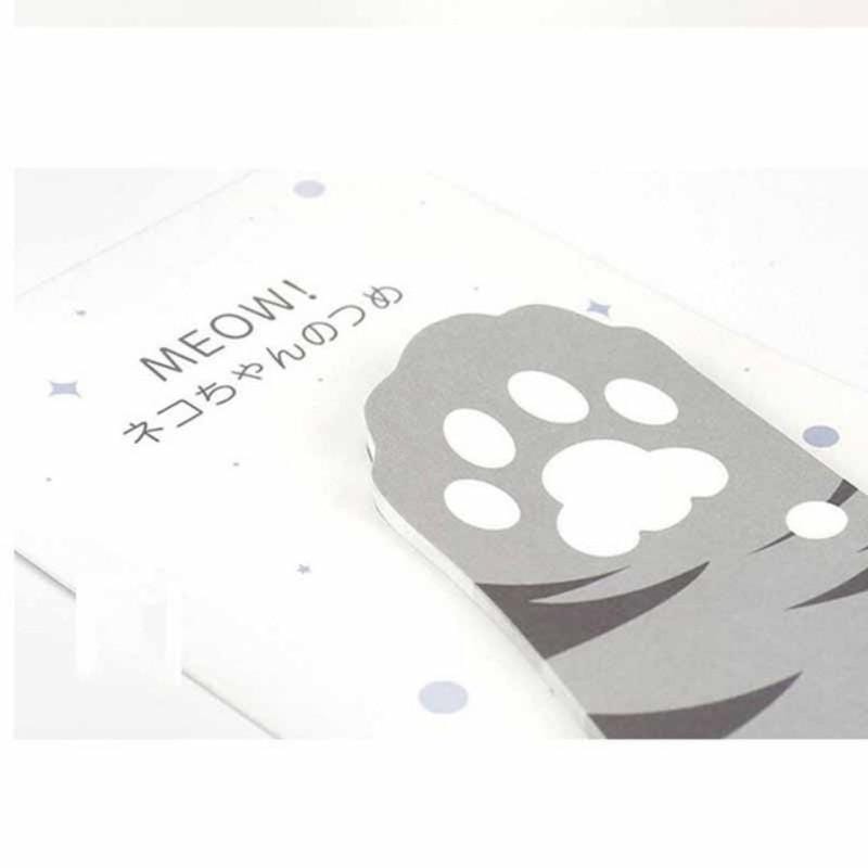 2 PCS Cat Claw Stickers Heterologous Bookmarks Cat Stickers (Gray)