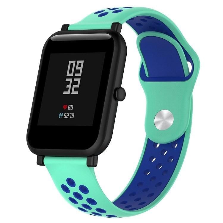 Double Colour Silicone Sport Wrist Strap for Huawei Watch Series 1 18mm (Mint Blue)