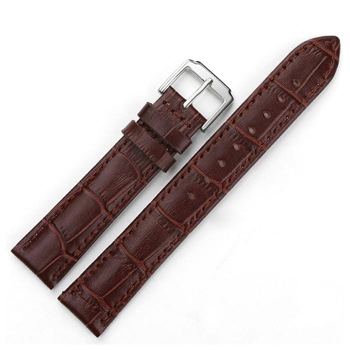 Crocodile Pattern Square Buckle Leather Wrist Watch Band for Samsung Gear S3 22mm (Brown)