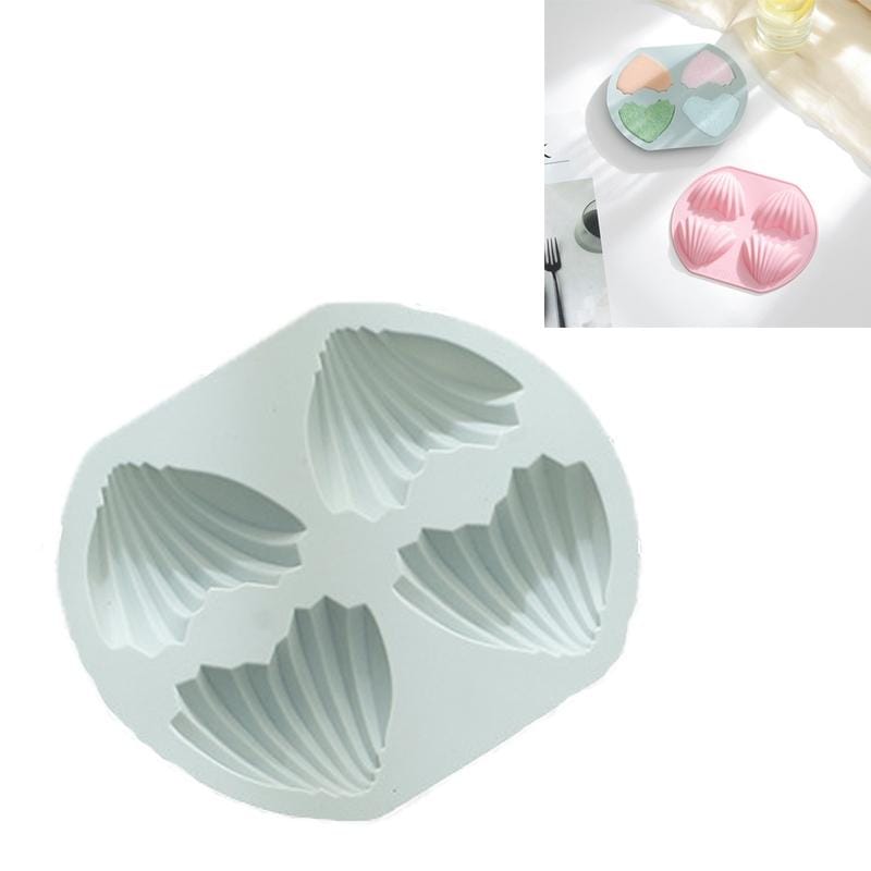 6 PCS Shell Ice Tray Cake Mold Baking Household Small Love Heart-shaped Non-stick Silicone Mold (Blue)