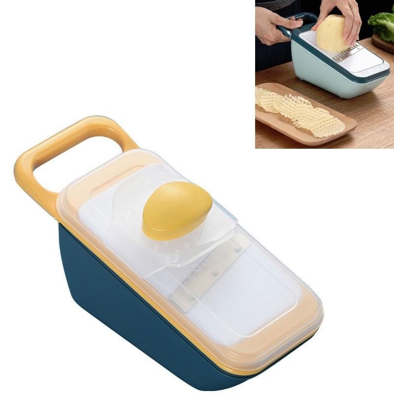 Kitchen Multifunctional Vegetable Cutter Household Grater Slicer (Navy Blue)
