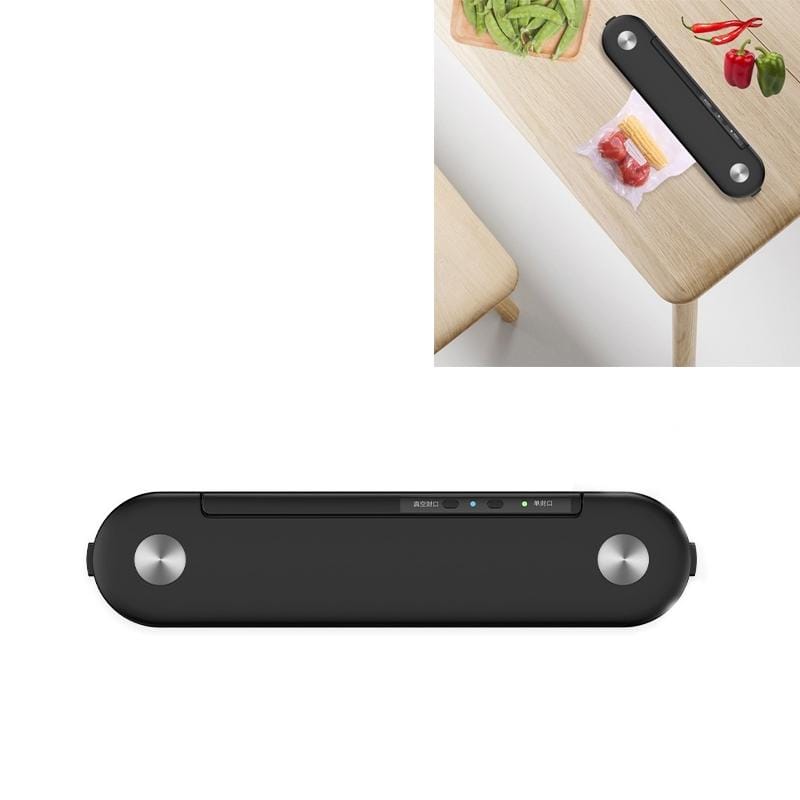 Food Small Vacuum Sealing Machine Household USB Charging Automatic Kitchen Fresh-keeping Machine (Black)