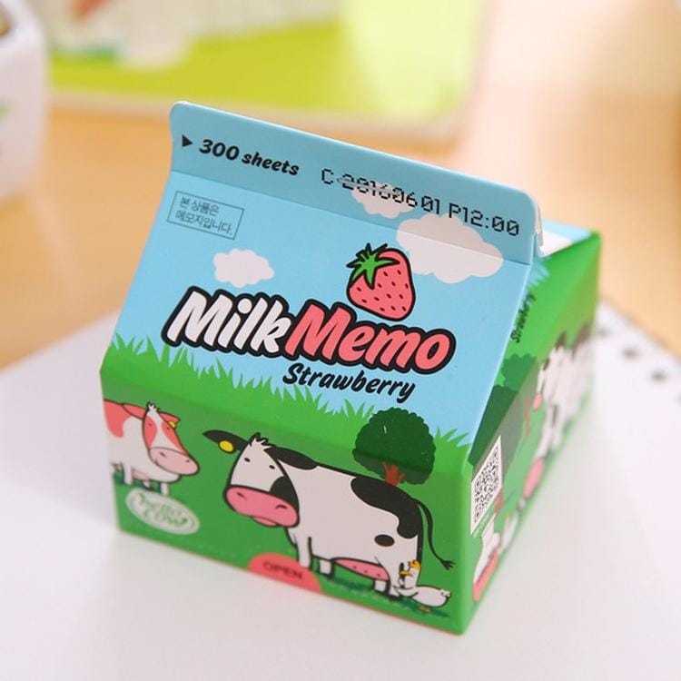 Creative Cute Milk Box Memo Note Paper Office School Supplies (Pasture)