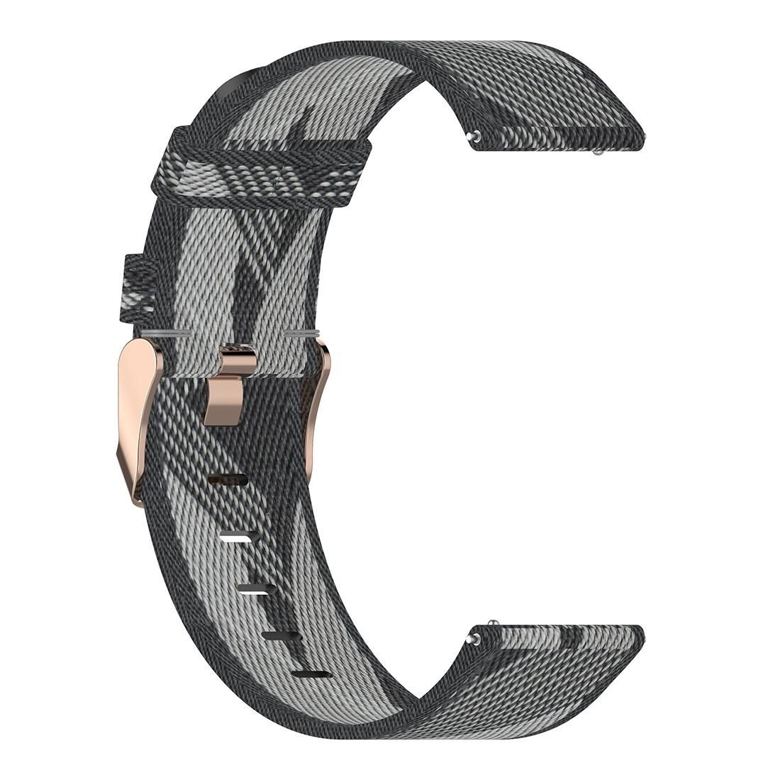 22mm Stripe Weave Nylon Wrist Strap Watch Band for Xiaomi Mi Watch Color, Garmin Vivoactive 4 (Grey)