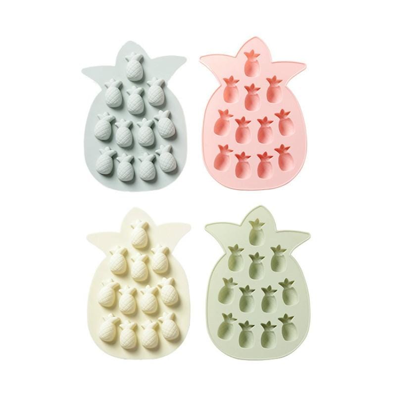 6 PCS Creative Fruit Silicone Pineapple Ice Tray DIY Baking Chocolate Jelly Mold Handmade Soap Mold (Pink)