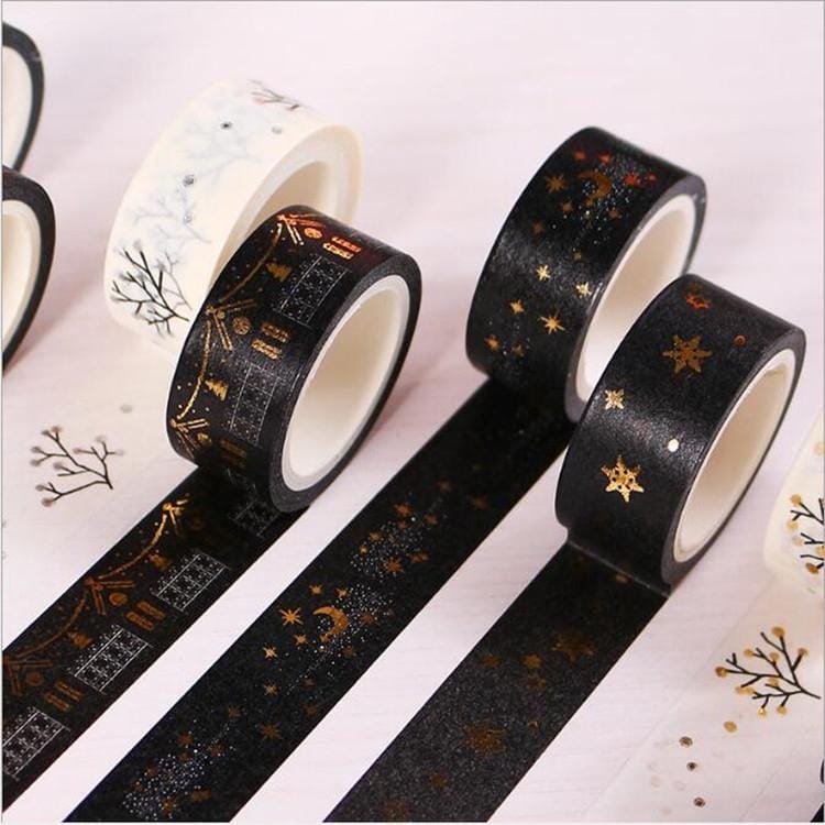 DIY Handmade Accessories Albums Handprint Masking Tape Starry Gold Series Hand Tearing Tape (Gold - Wishing Tree)