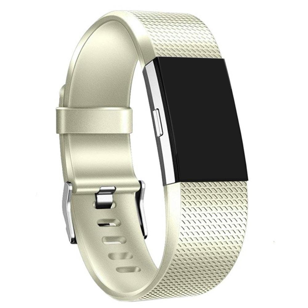 For FITBIT Charge 2 Checkered Metal Watch Band (Golden)